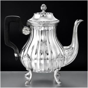 Amélie Cardelhac : Large Sterling Silver Teapot - St. Louis XVI + 919g