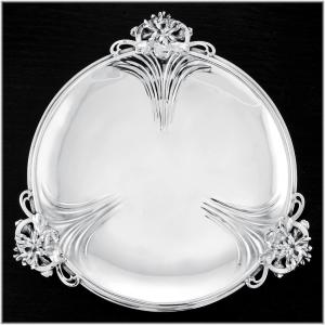 Christofle: Rare Display Dish On Three Feet In Sterling Silver From The Art Nouveau Era