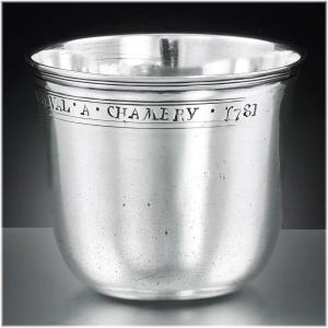 Jean BRISSOT : Rare Timbale Curon en Argent massif ép. Louis XV MEAUX 1750-68