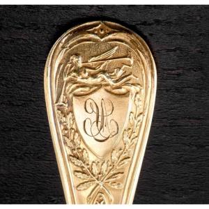 Andrieu : Solid Silver Vermeil Spoon Service "la Renommée" Paris 1819-38
