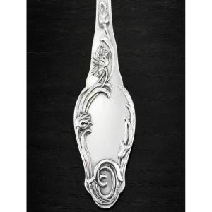 Henri Lapparra : Art Nouveau Sterling Silver Tea Spoon Set - Poppies Pattern