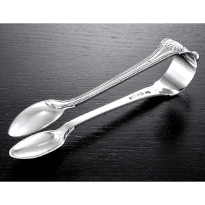 ROUX : Pince à Sucre Argent massif XVIIIe mod.filets coquilles BORDEAUX 1775-76