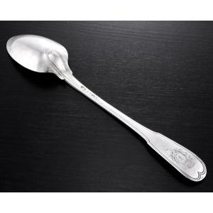 ROCHE : Grande Cuillère à Ragoût en Argent massif ARMOIRIES GRENOBLE 1751-52