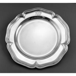 PONTUS : Rare Plat Argent massif XVIIIe Armoiries Heaume LILLE 1768-69