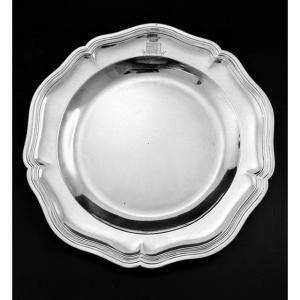 JORREZ : Rare Plat Argent massif XVIIIe Armoiries SAINT MALO 1769-72