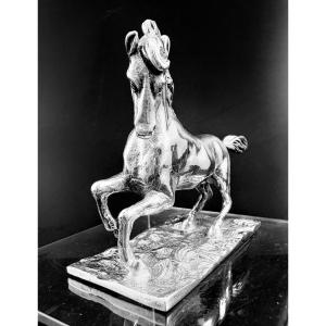 Morand:  Horse At A Gallop, Cast In Solid Silver