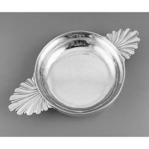 Bourguet: Solid Silver Bowl With Handles, 18th Century, Louis XV Period, Paris 1753