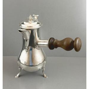 Bazille: Large 18th-century Solid Silver Coffee Pot, Montpellier, 1757
