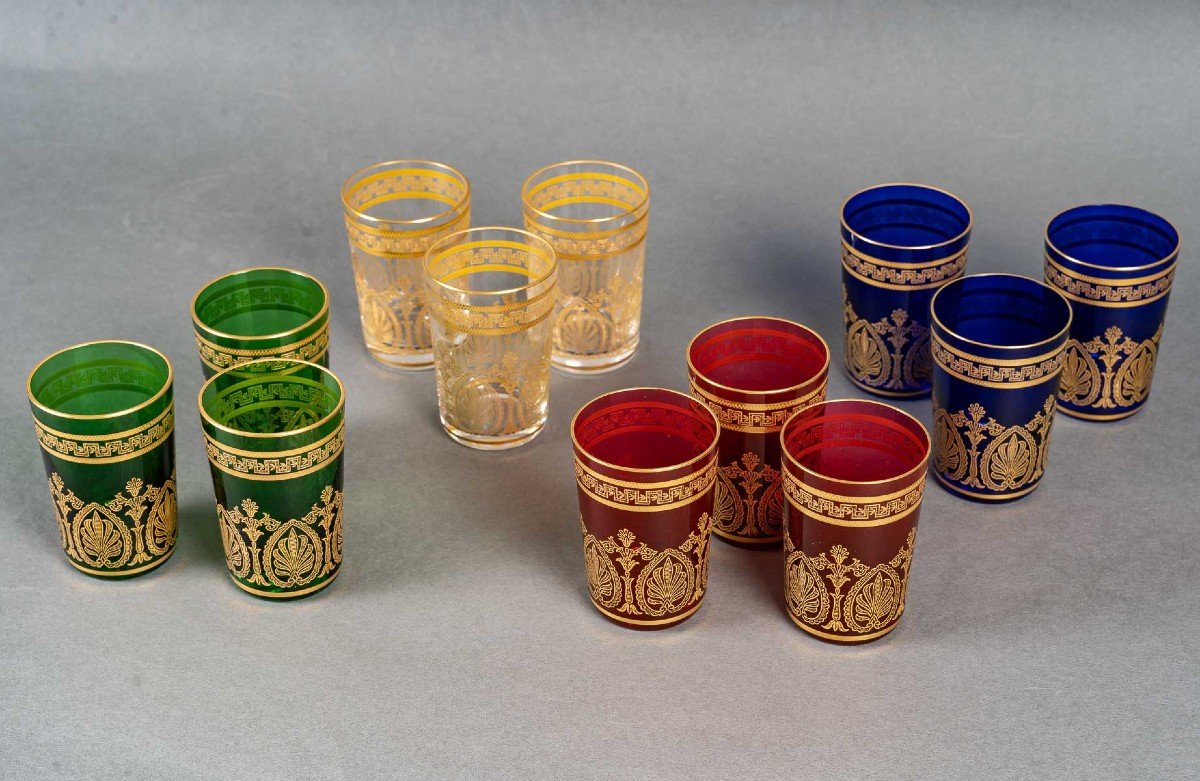 Cristallerie Saint Louis, 12 Tea Glasses "meknes" Model