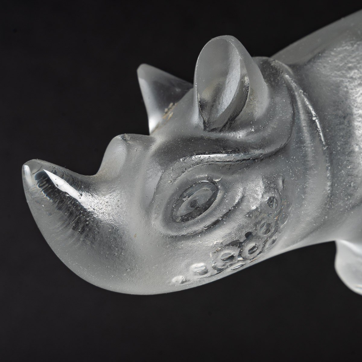 Maison Lalique, Rhinocéros "Toba" Sculpture En Cristal-photo-3