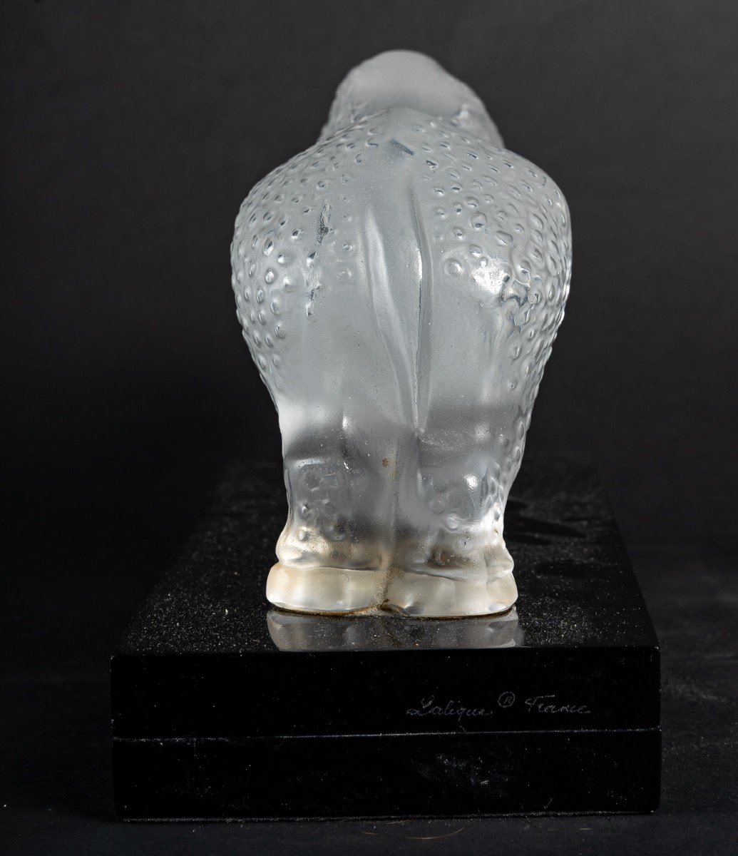 Maison Lalique, Rhinocéros "Toba" Sculpture En Cristal-photo-2