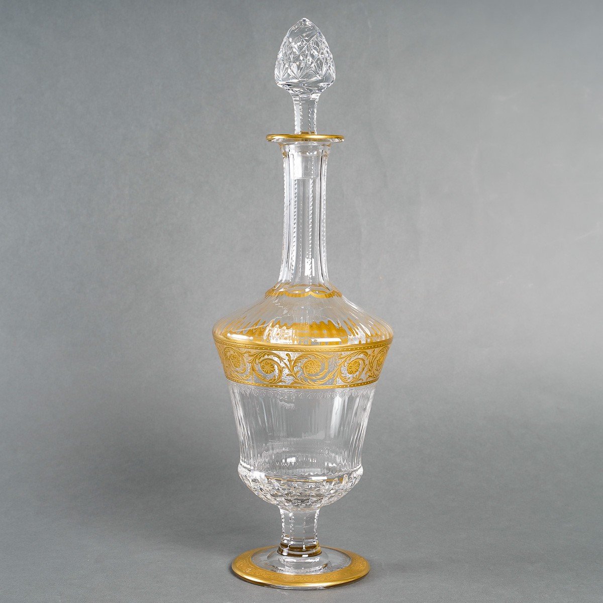 Cristallerie Saint Louis, Wine Decanter Model Tthistle Gold