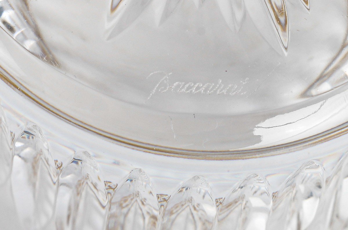 Baccarat Crystal Glasses 10 Old Fashon Goblet Type Glasses, In Golden Crystal, "impérator" Model-photo-5