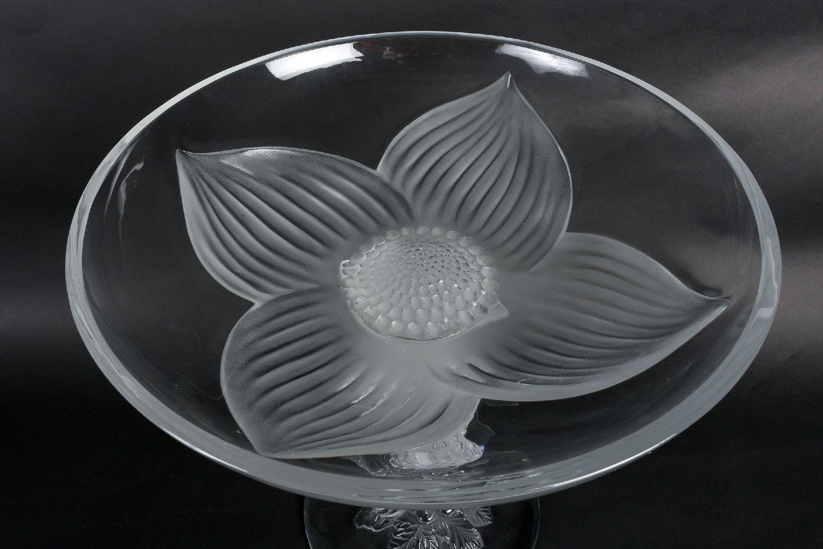 Maison Lalique France Grande Coupe Aux Fruits modèle "Abondance"-photo-3