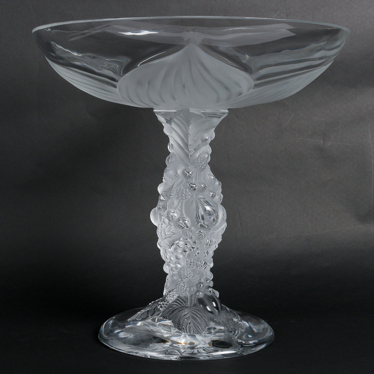 Maison Lalique France Grande Coupe Aux Fruits modèle "Abondance"-photo-1