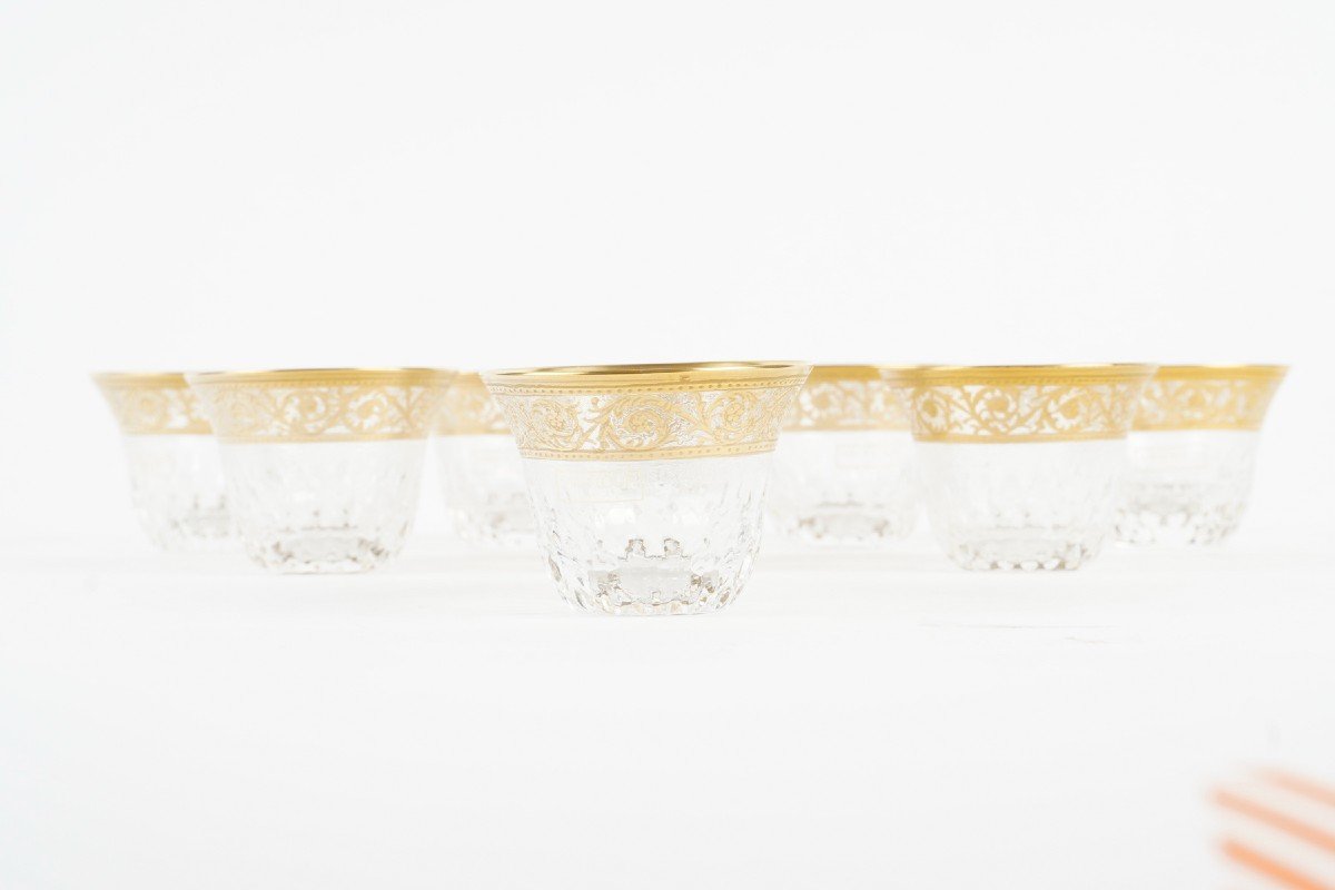 Cristallerie Saint Louis, Ensemble De 8 Tasses à Café Orientale Or-photo-3