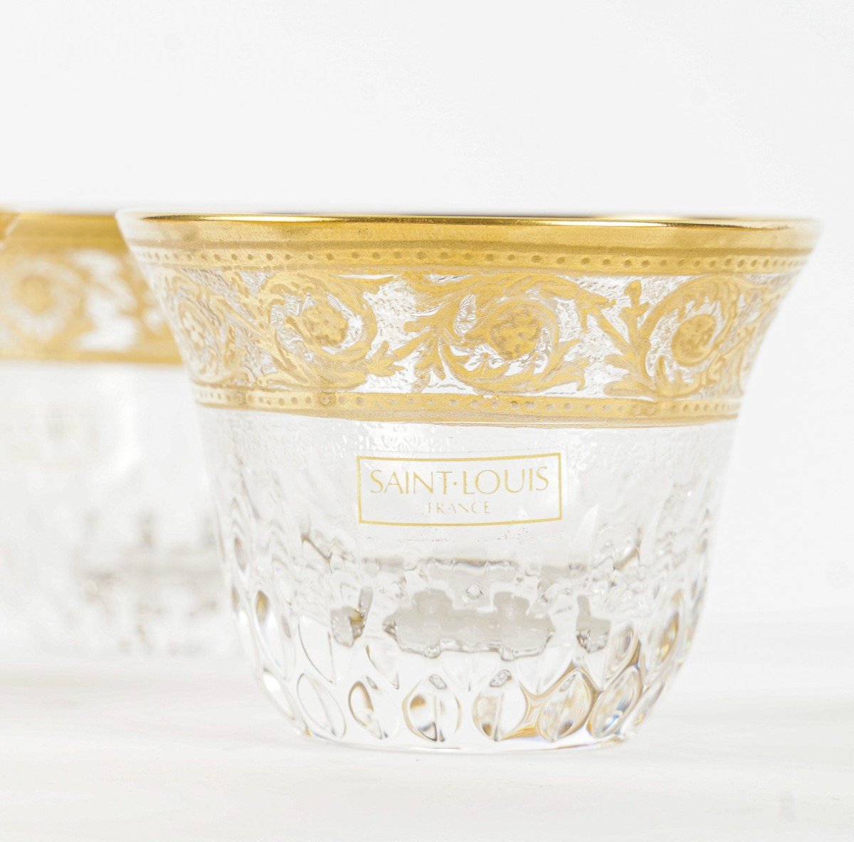 Cristallerie Saint Louis, Ensemble De 8 Tasses à Café Orientale Or-photo-7