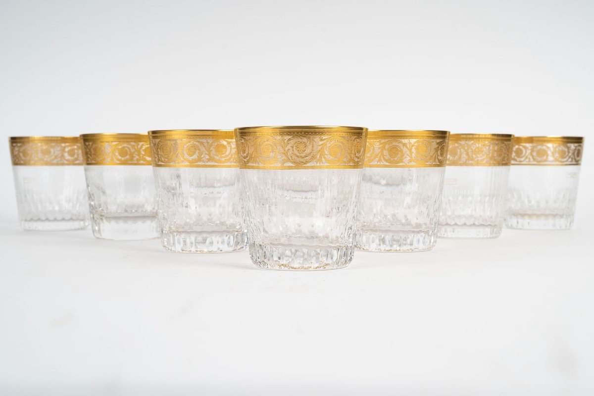 Saint Louis Crystal Thistle Model 10 Old Fashion Whiskey Tumblers Large Model 10 Cm-photo-3