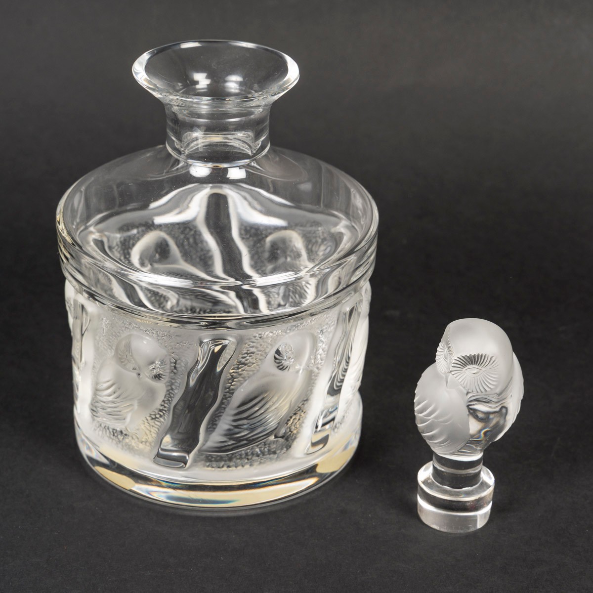 Maison Lalique Carafe Hulotte, Création de Marie-Claude Lalique , descendante de René Lalique-photo-3