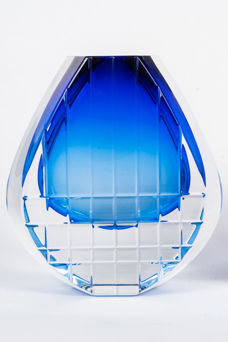 Baccarat Crystal Trio Of Vases Of The "neptune" Model By Thomas Bastide-photo-3