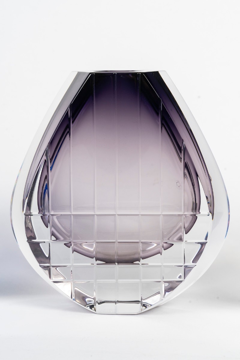 Baccarat Crystal Trio Of Vases Of The "neptune" Model By Thomas Bastide-photo-4