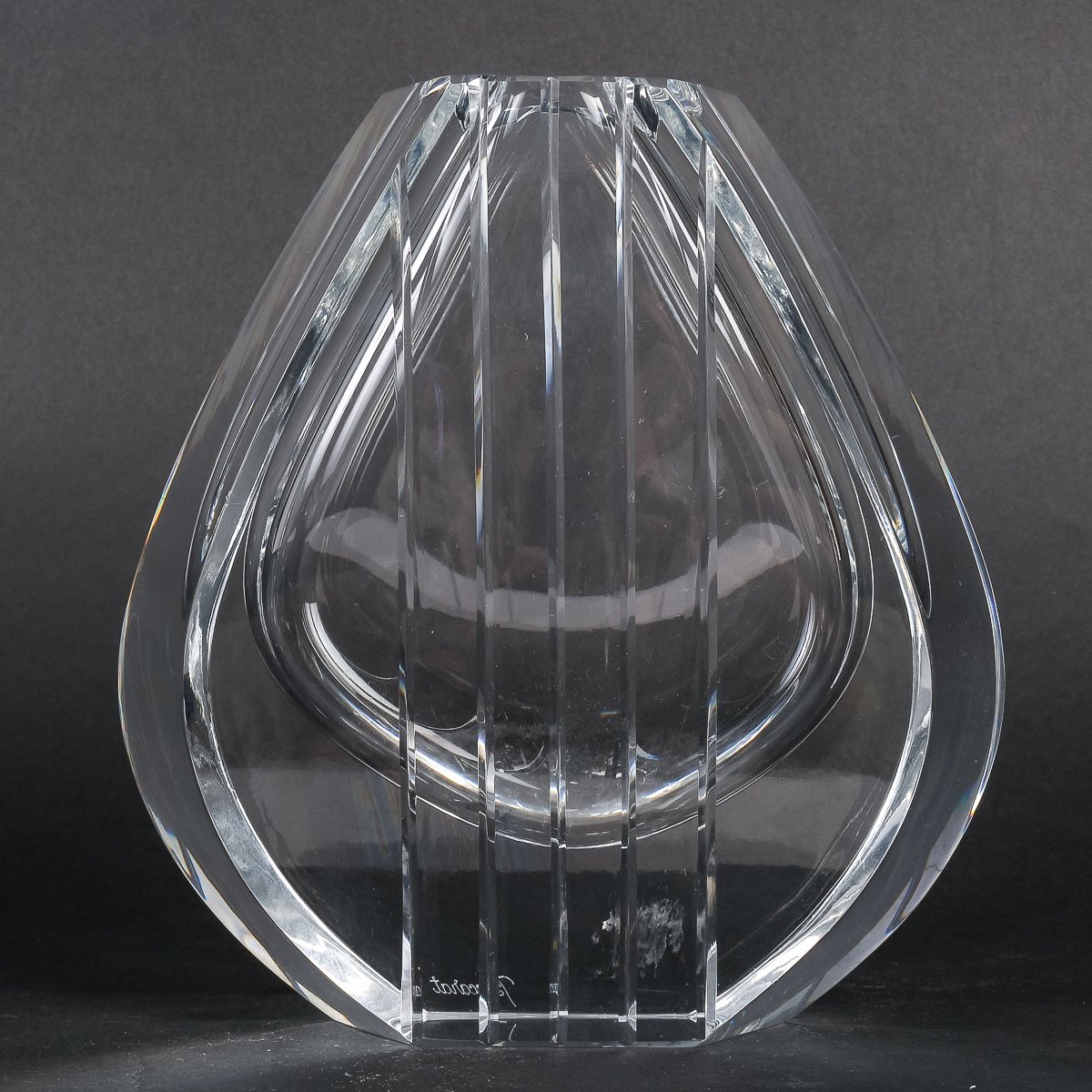 Baccarat Crystal Trio Of Vases Of The "neptune" Model By Thomas Bastide-photo-6