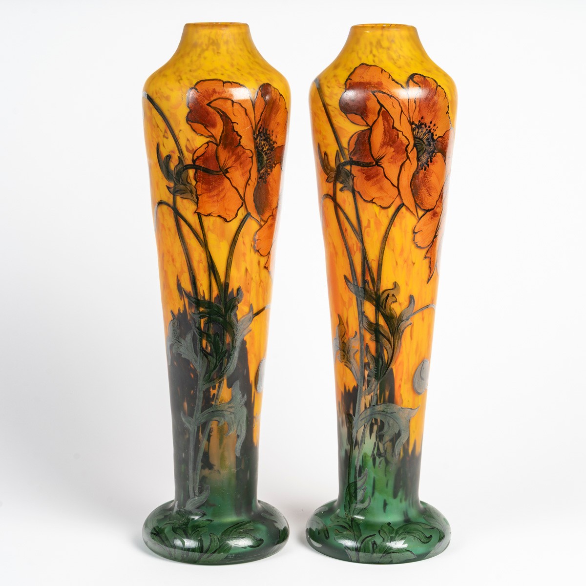 François Théodore Legras, Paire de vases aux Pavots