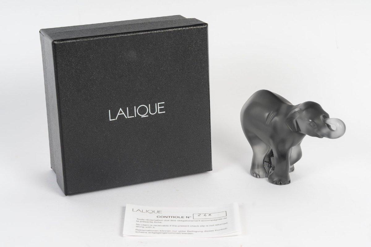Lalique France, statuette élephanteau modèle Timori de Marie-Claude Lalique, boîte d'origine-photo-2