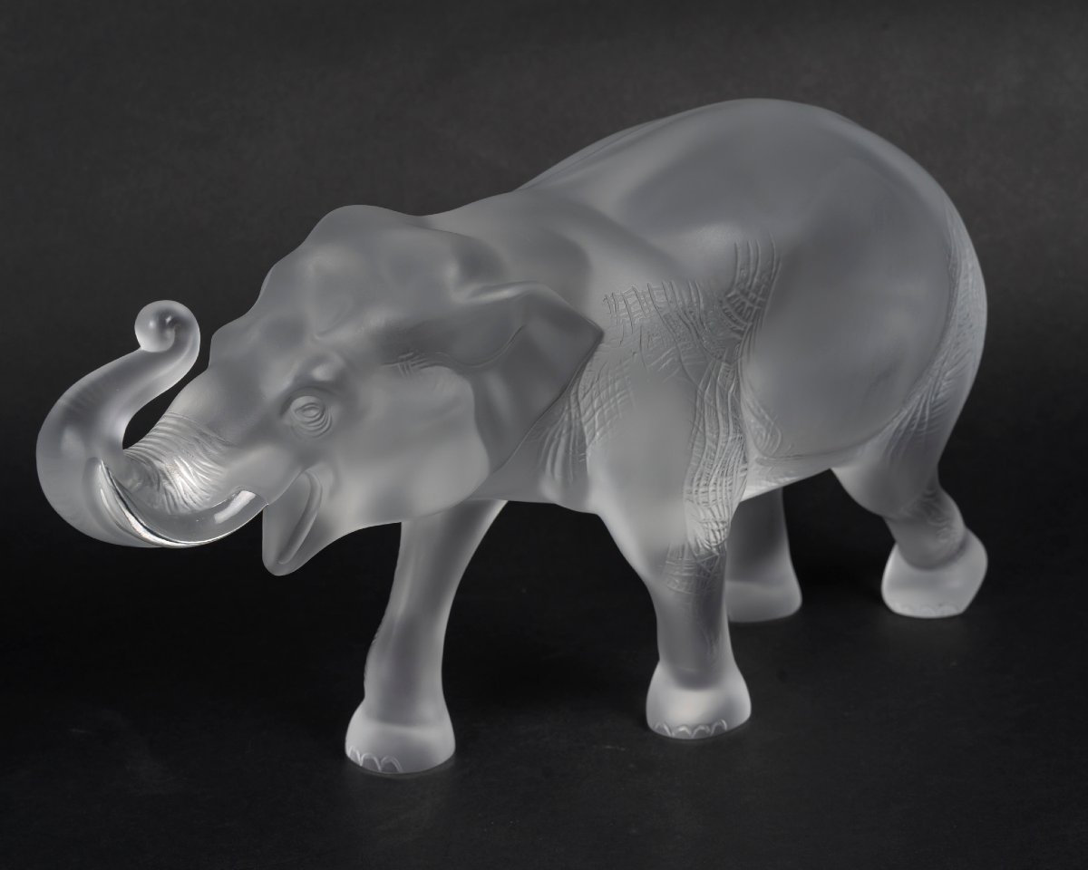 Maison Lalique sculpture Famille d'Eléphants Sumatra-photo-1
