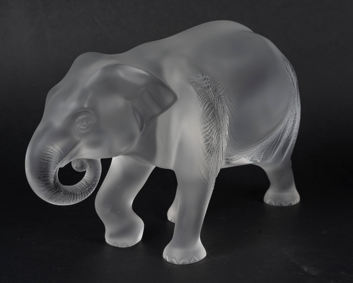 Maison Lalique sculpture Famille d'Eléphants Sumatra-photo-2