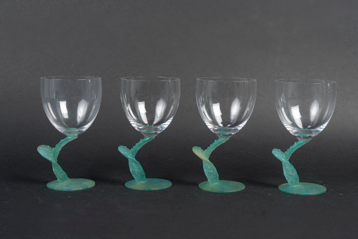 Mac Connico For Daum, 9 Cactus-style Water Glasses