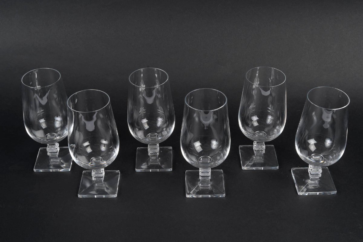 Maison Lalique France, suite de 6 verres à Bière, modèle Argos-photo-2