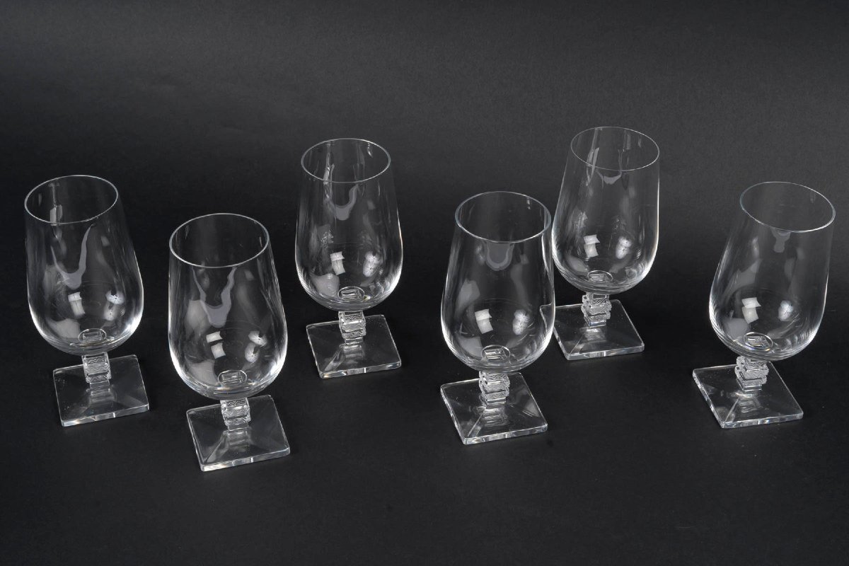 Maison Lalique France, suite de 6 verres à Bière, modèle Argos-photo-3