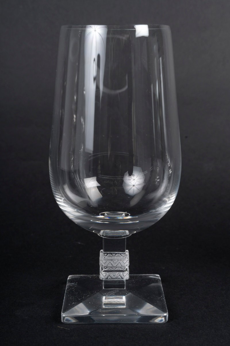 Maison Lalique France, suite de 6 verres à Bière, modèle Argos-photo-4