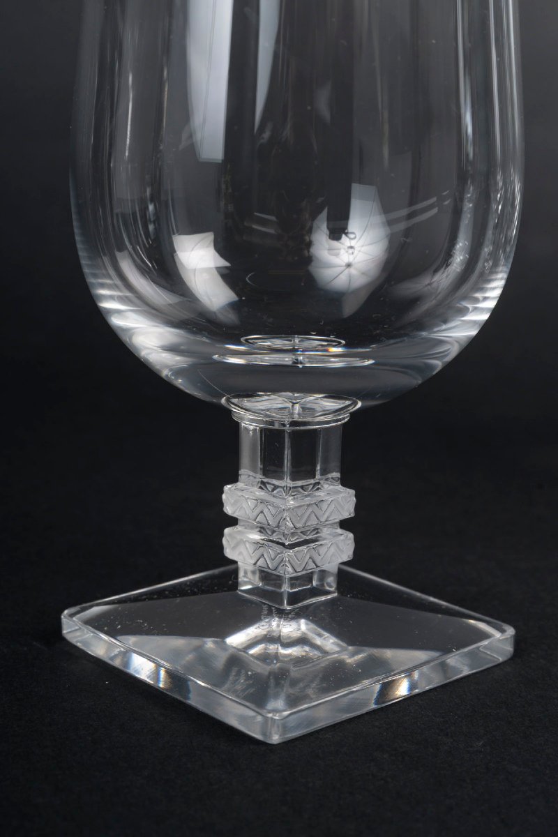 Maison Lalique France, suite de 6 verres à Bière, modèle Argos-photo-1