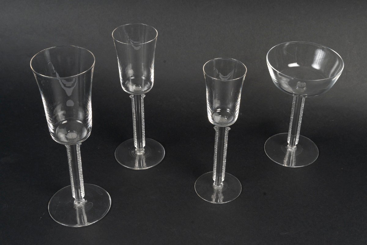 René Lalique, Set Of 33 "cannes" Glasses-photo-2