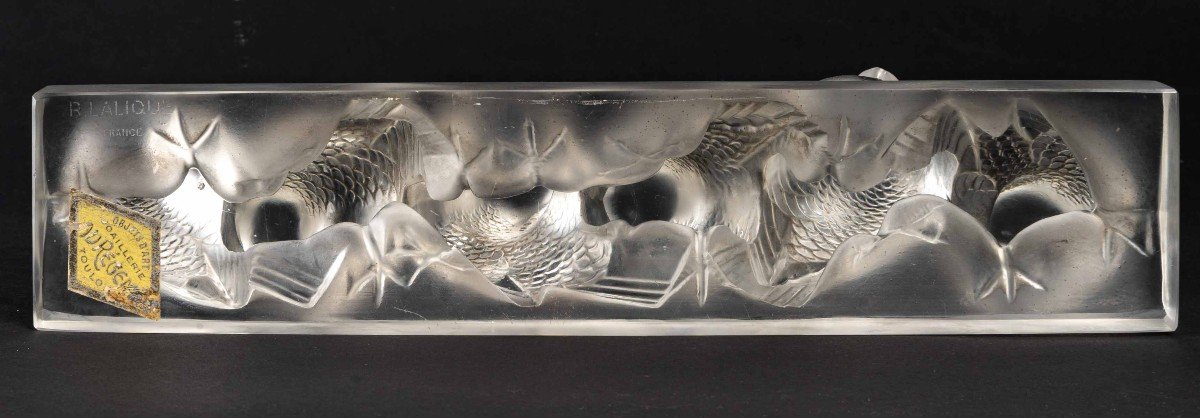 René Lalique. Ensemble De Six Moineaux Sur Une Branche-photo-4