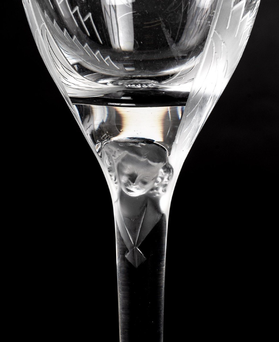 Lalique France "smiling Angel" Champagne Glass-photo-3