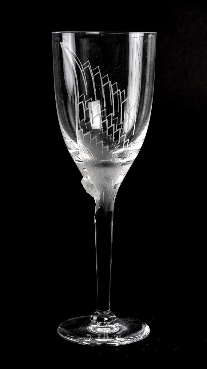 Lalique France "smiling Angel" Champagne Glass-photo-4