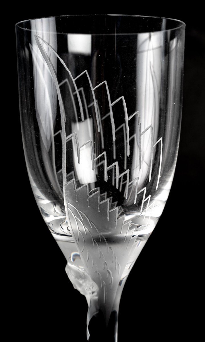 Lalique France "smiling Angel" Champagne Glass-photo-2