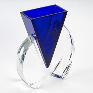 Baccarat Crystal "vector" Vase By Nicolas Triboulot