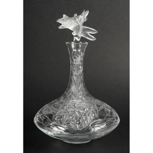 Maison Lalique France, carafe à décanter modèle Libellule,