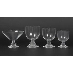 Baccarat Crystal, Orsay Pattern Glassware Service Created By Thomas Bastide