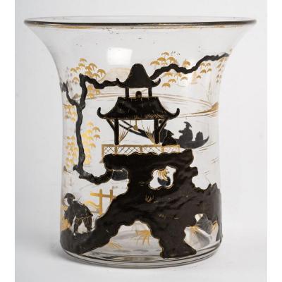 Vase Daum Décor Japonisant