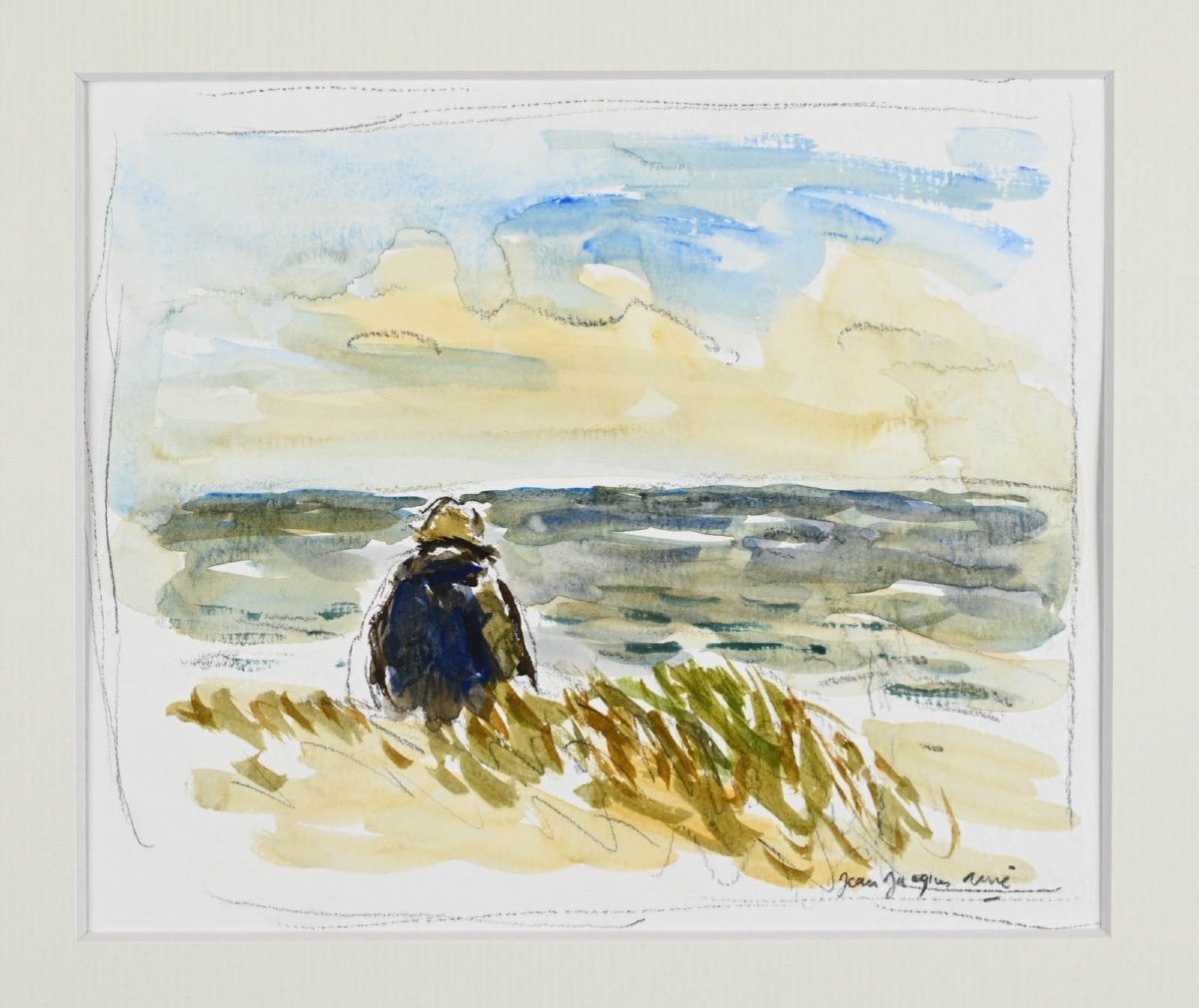 Jean-jacques Rene (born 1943): Man On The Beach-photo-3