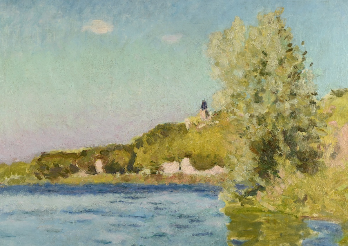 André Barbier (1883-1970) : La Seine à Vétheuil-photo-2