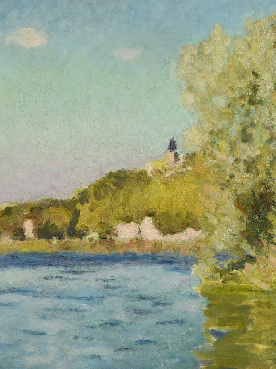André Barbier (1883-1970) : La Seine à Vétheuil-photo-3