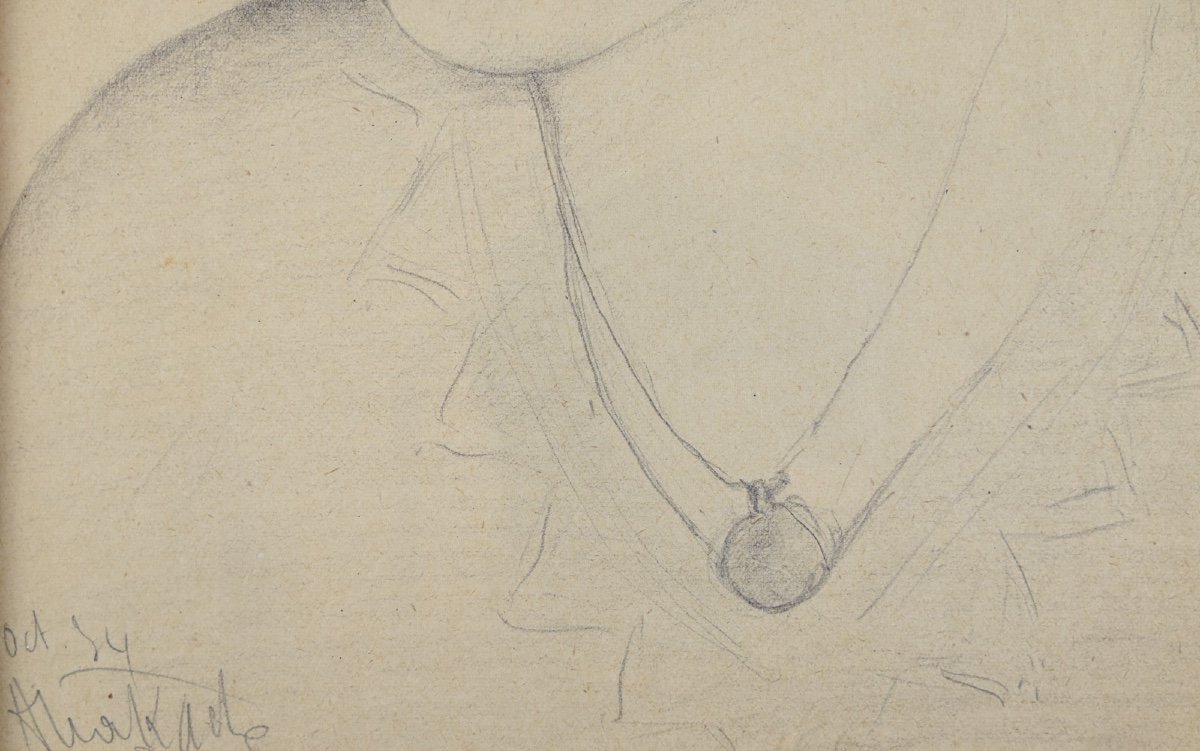 Armand Henri Nakache (1894 - 1976): Portrait Of A Woman With A Pendant-photo-1