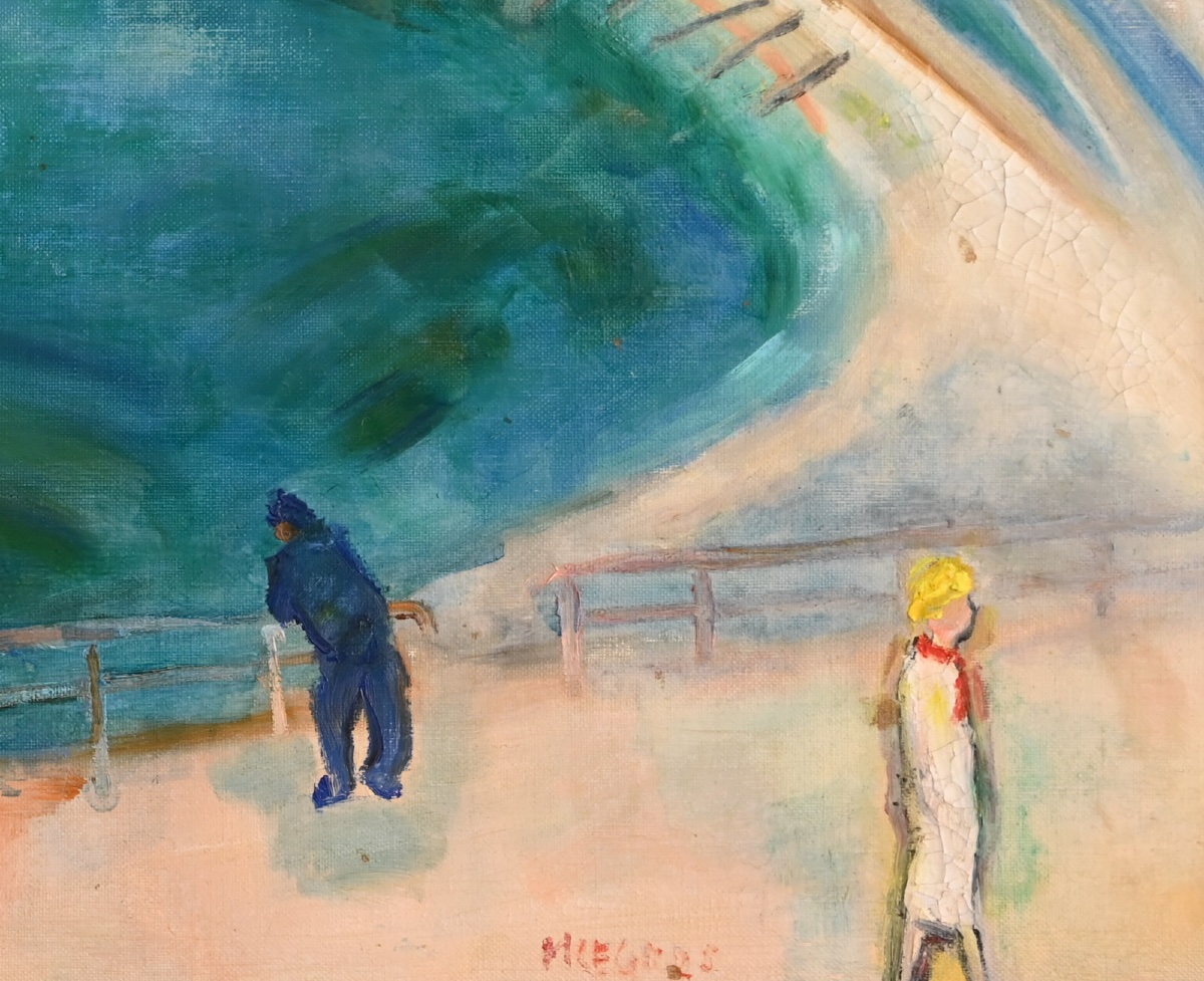  Michel Legros (1945 - 2015): The Beach Of Le Havre And Sainte-adresse-photo-2