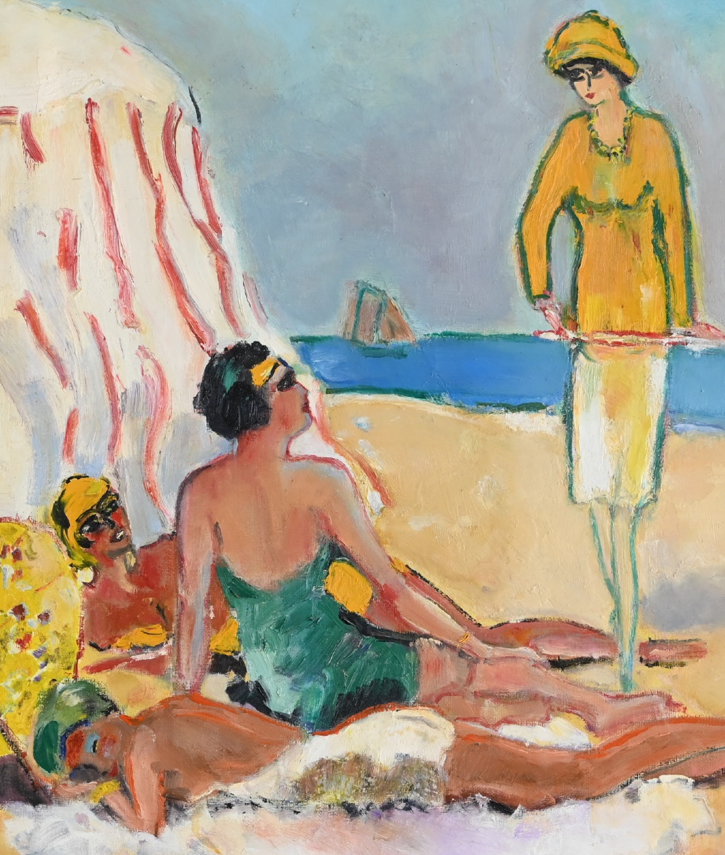  Michel Legros (1945 - 2015) : Scène De Plage-photo-2